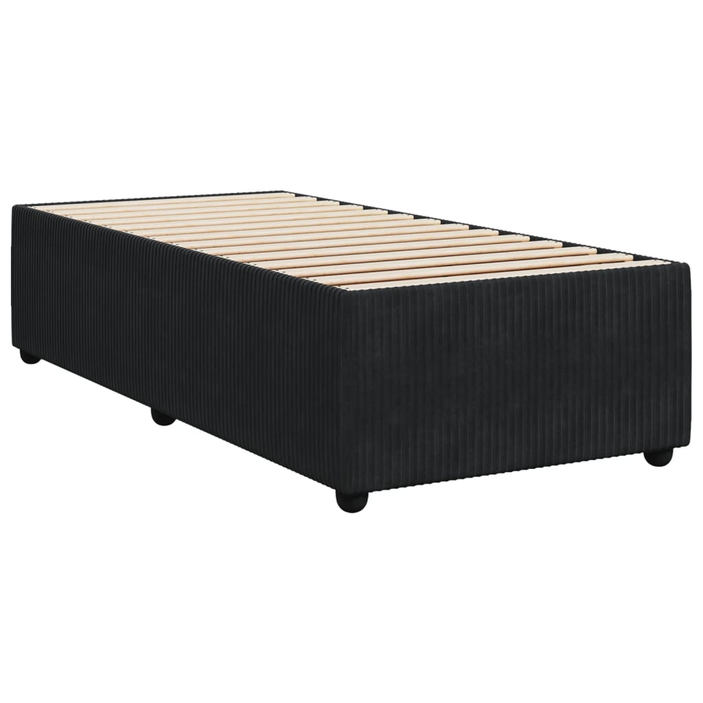 vidaXL Cama box spring con colchón terciopelo negro 80x200 cm