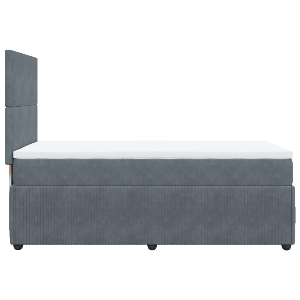 vidaXL Cama box spring con colchón terciopelo gris oscuro 90x200 cm