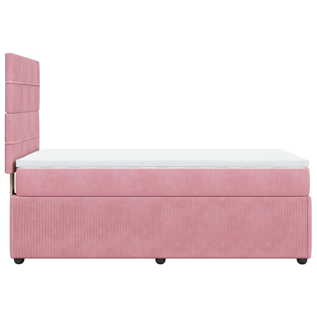 vidaXL Cama box spring con colchón terciopelo rosa 100x200 cm