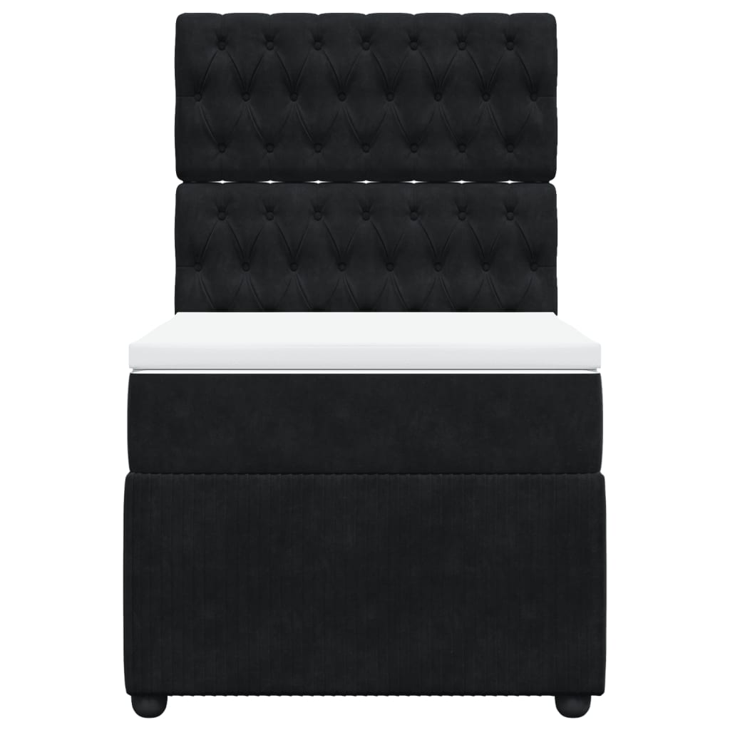 vidaXL Cama box spring con colchón terciopelo negro 100x200 cm