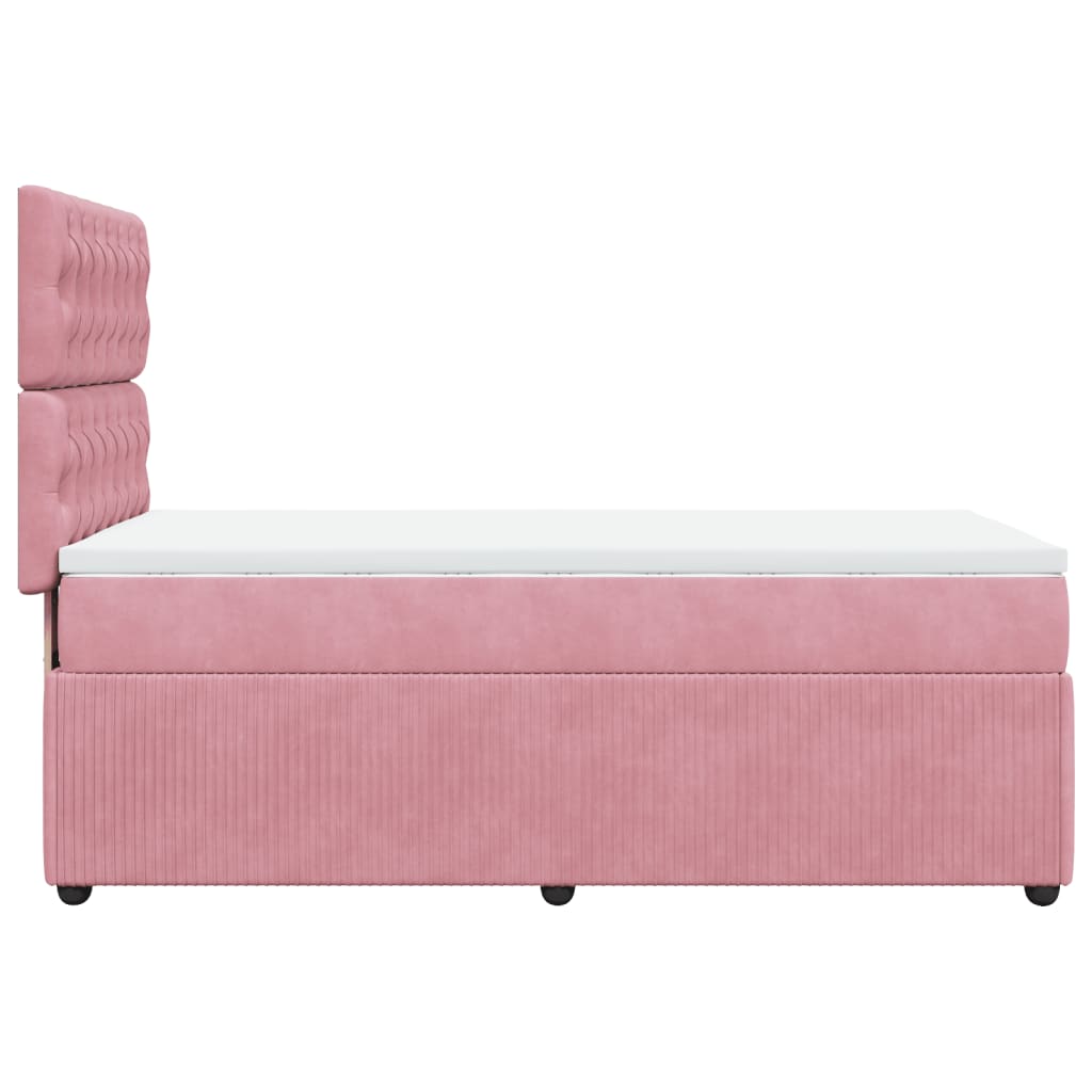 vidaXL Cama box spring con colchón terciopelo rosa 100x200 cm