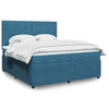 vidaXL Cama box spring con colchón terciopelo azul 180x200 cm