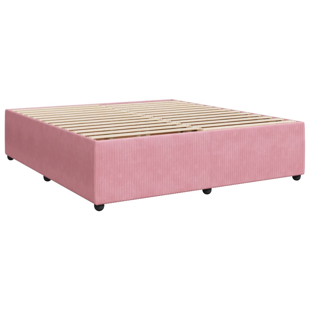 vidaXL Cama box spring con colchón terciopelo rosa 180x200 cm