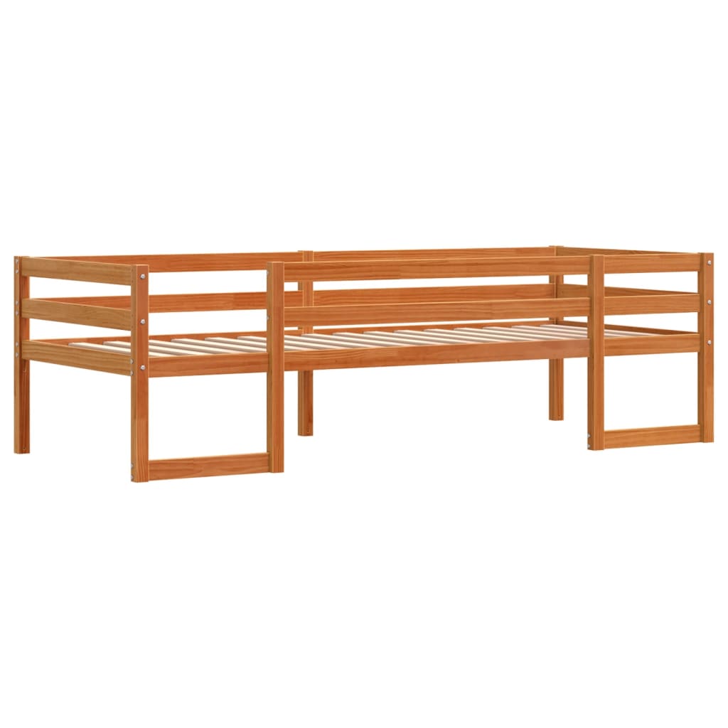 vidaXL Estructura de cama para niños madera de pino marrón 80x200 cm