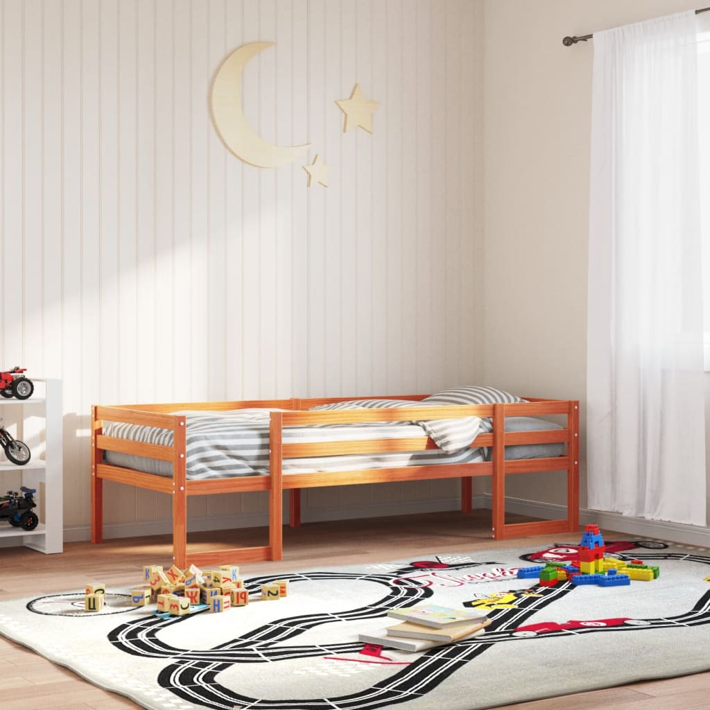 vidaXL Estructura de cama para niños madera de pino marrón 80x200 cm