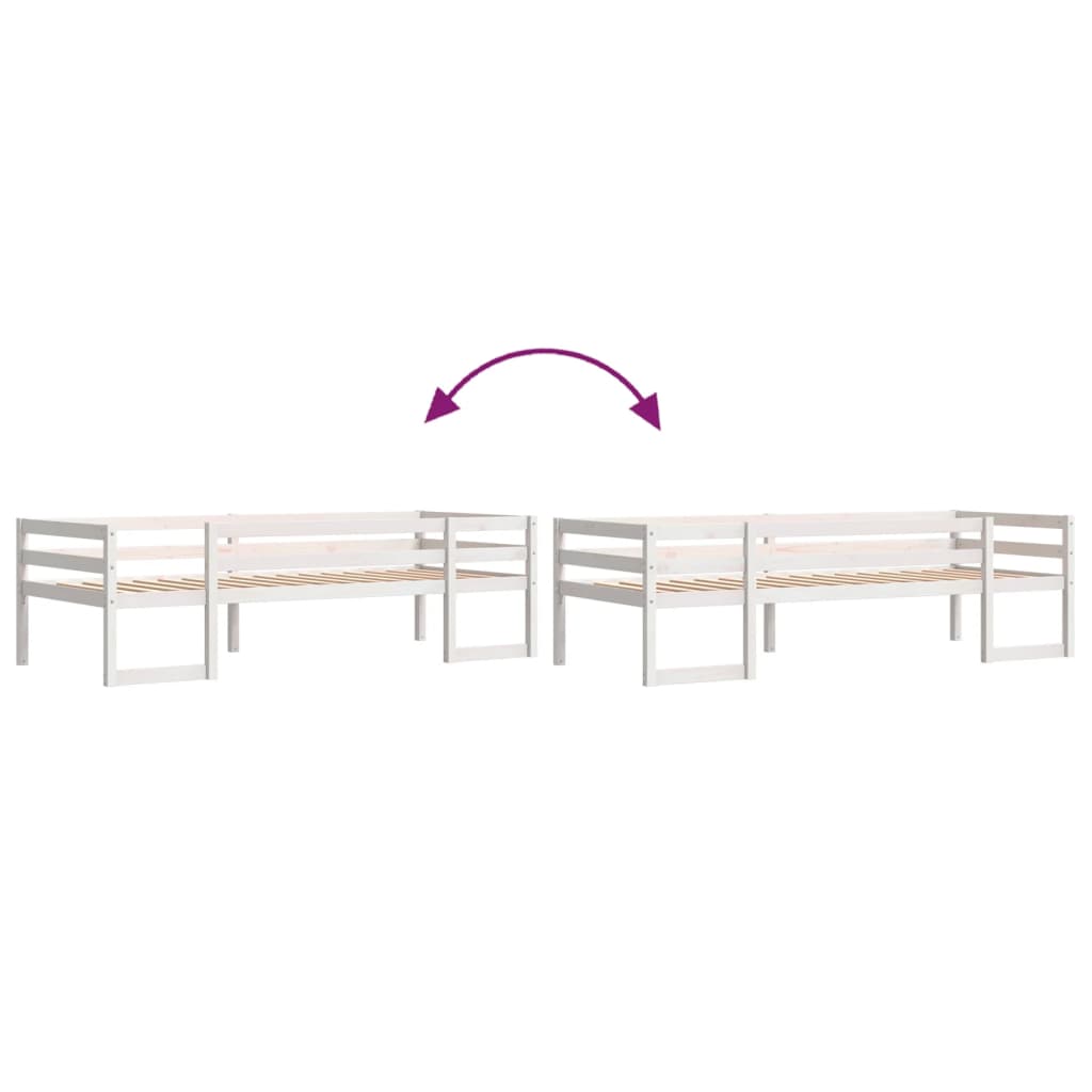 vidaXL Estructura de cama para niños madera de pino blanco 90x200 cm