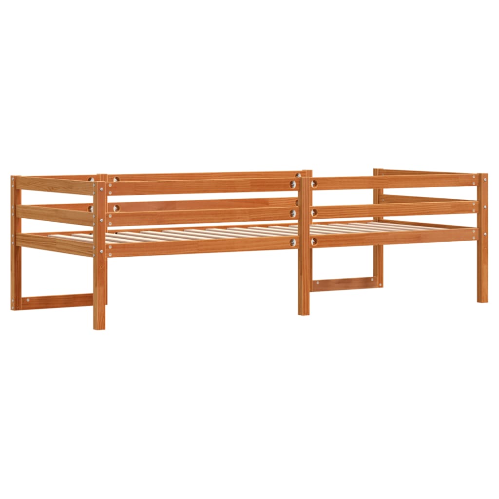 vidaXL Estructura de cama para niños madera de pino marrón 90x200 cm