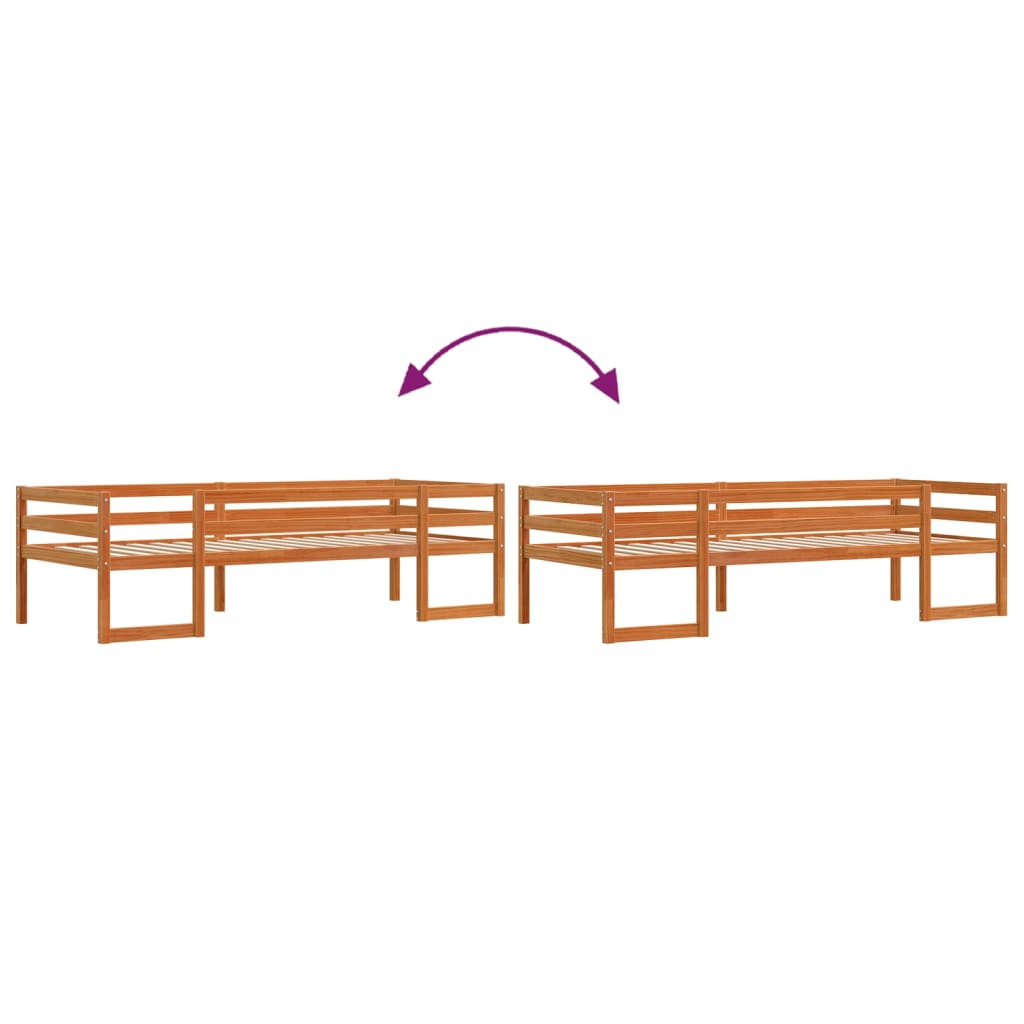 vidaXL Estructura de cama para niños madera de pino marrón 90x190 cm