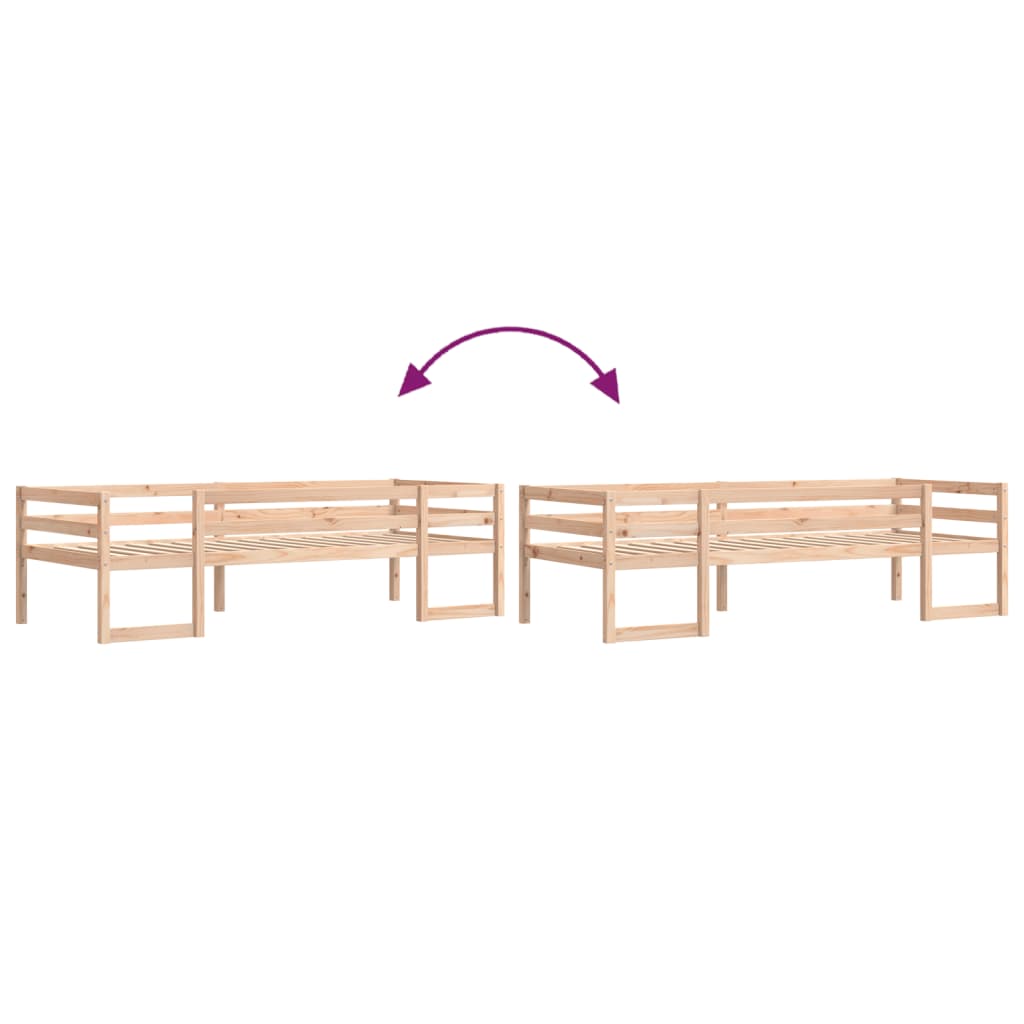 vidaXL Estructura de cama para niños madera maciza de pino 75x190 cm