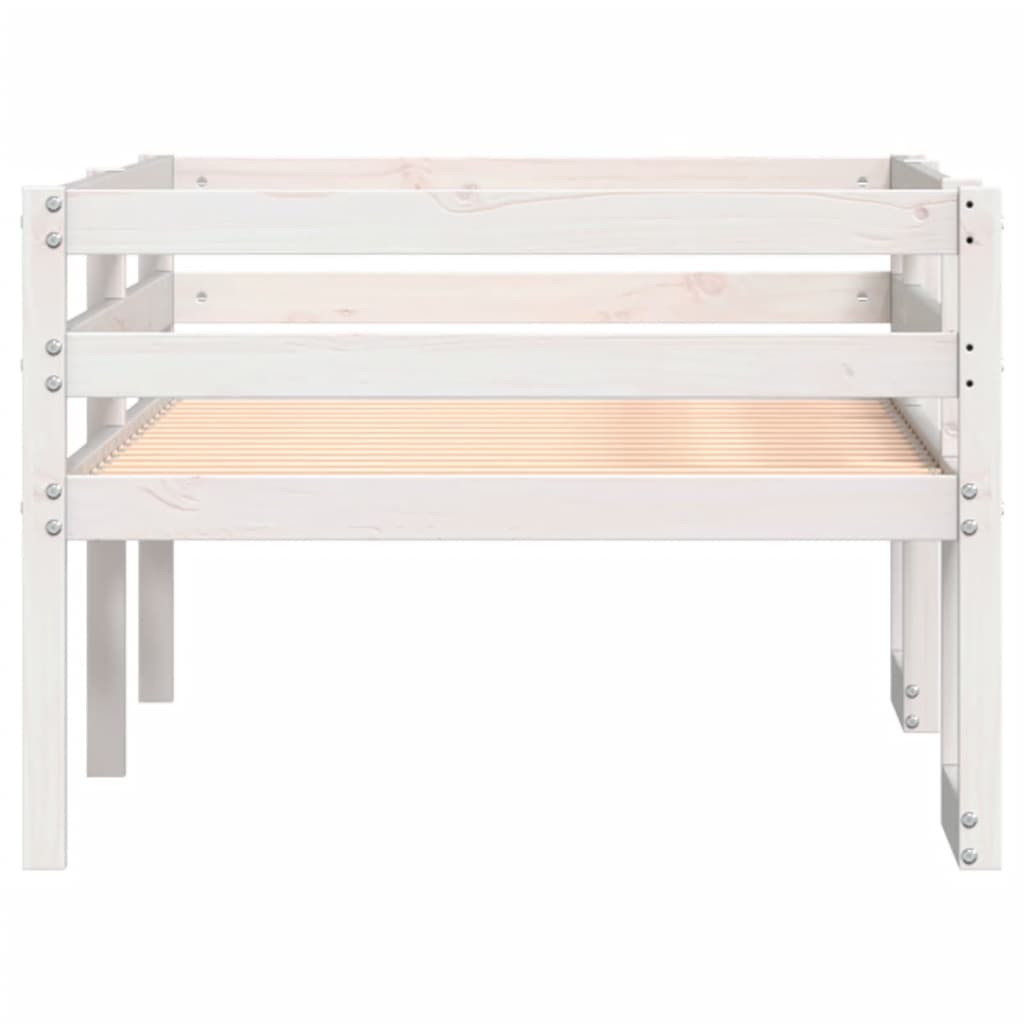 vidaXL Estructura de cama de niños madera maciza pino blanco 75x190 cm