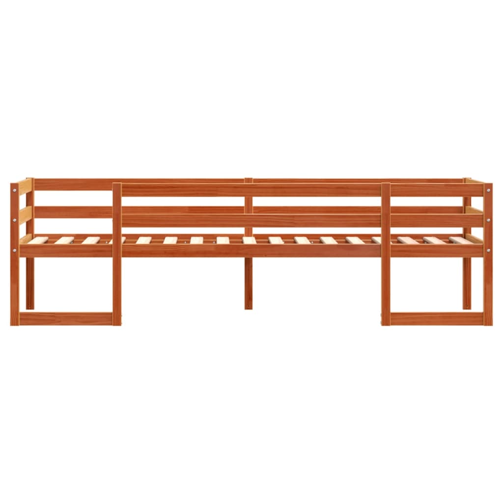 vidaXL Estructura de cama de niños madera maciza pino marrón 75x190 cm