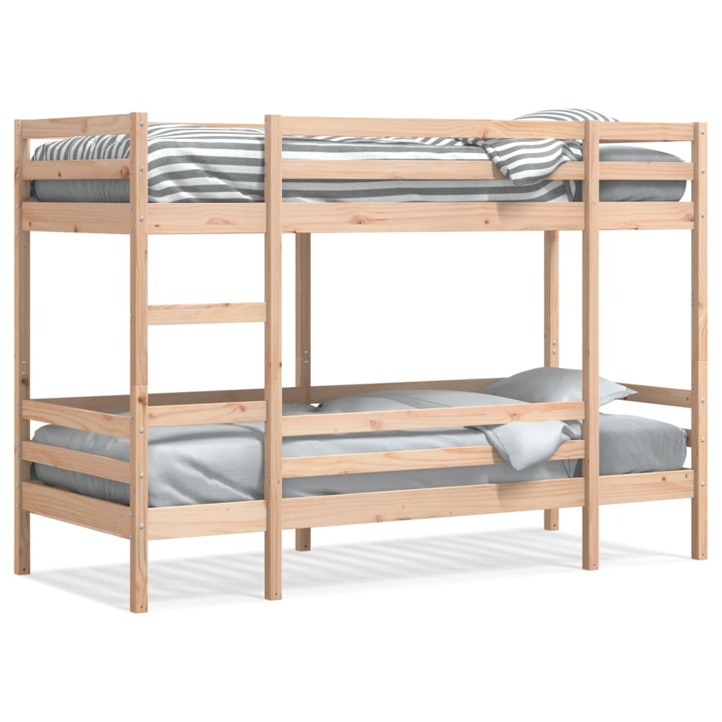 vidaXL Cama litera sin colchón madera maciza de pino 90x190 cm