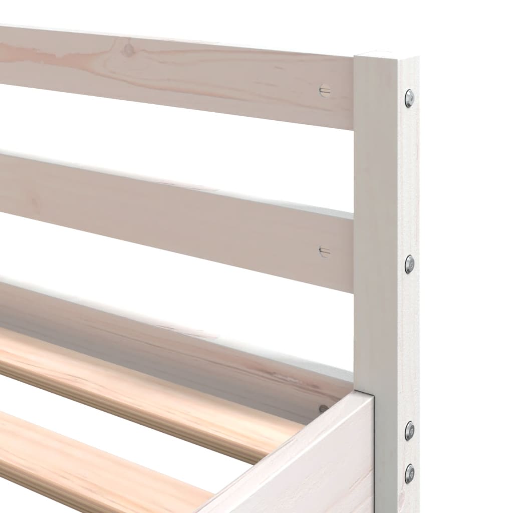 vidaXL Cama alta con escritorio y escalera madera blanca 200x200 cm