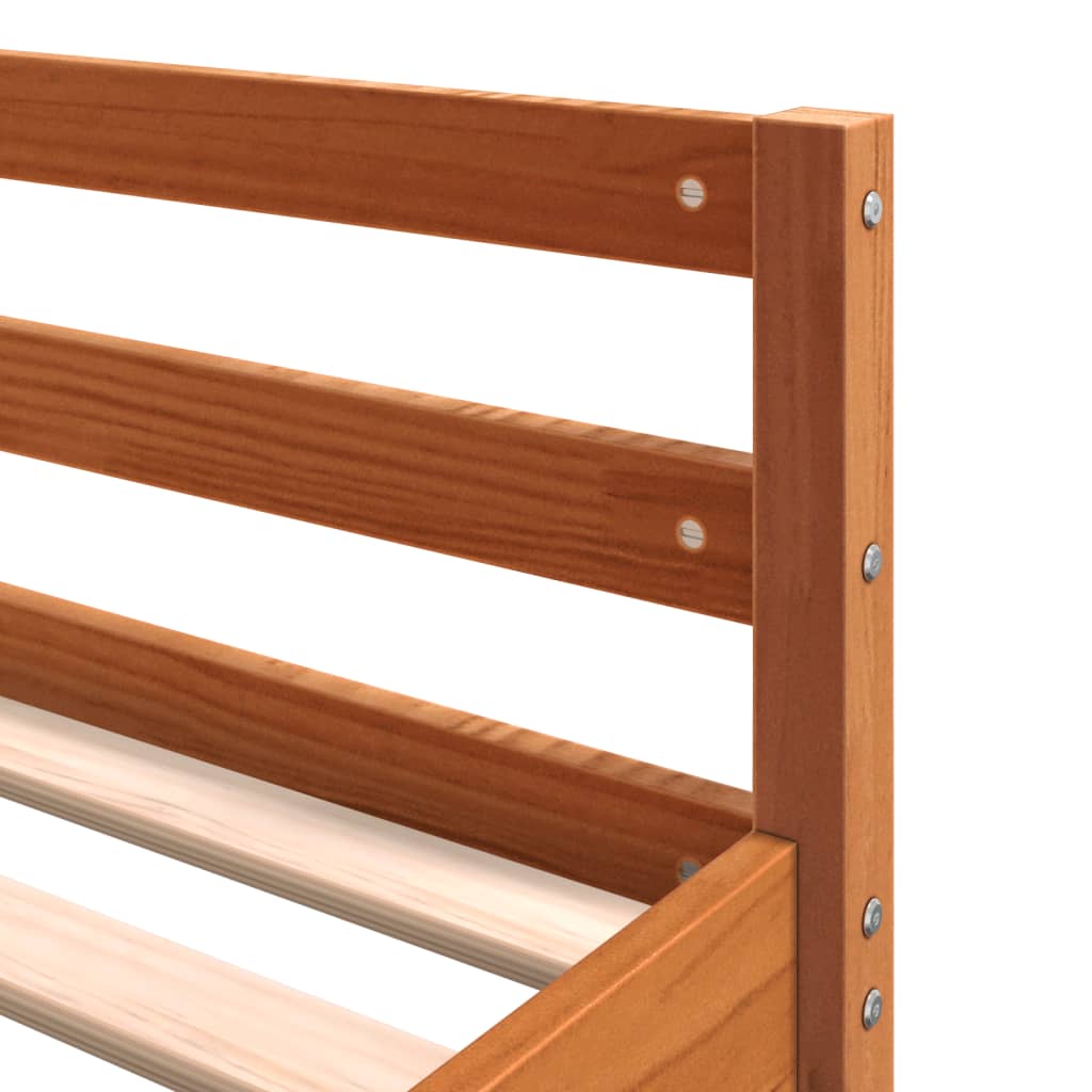 vidaXL Cama alta con escritorio y escalera madera marrón 200x200 cm