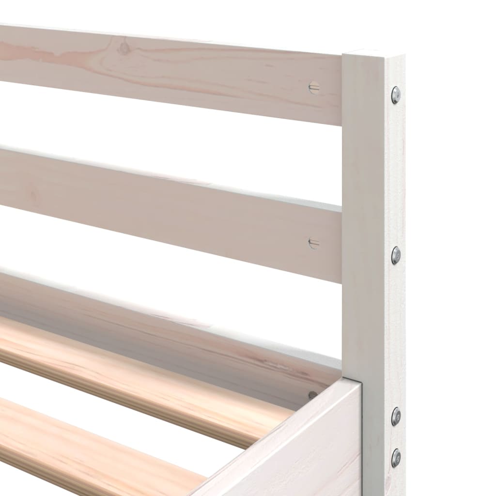 vidaXL Cama alta con escritorio y escalera madera blanca 140x200 cm