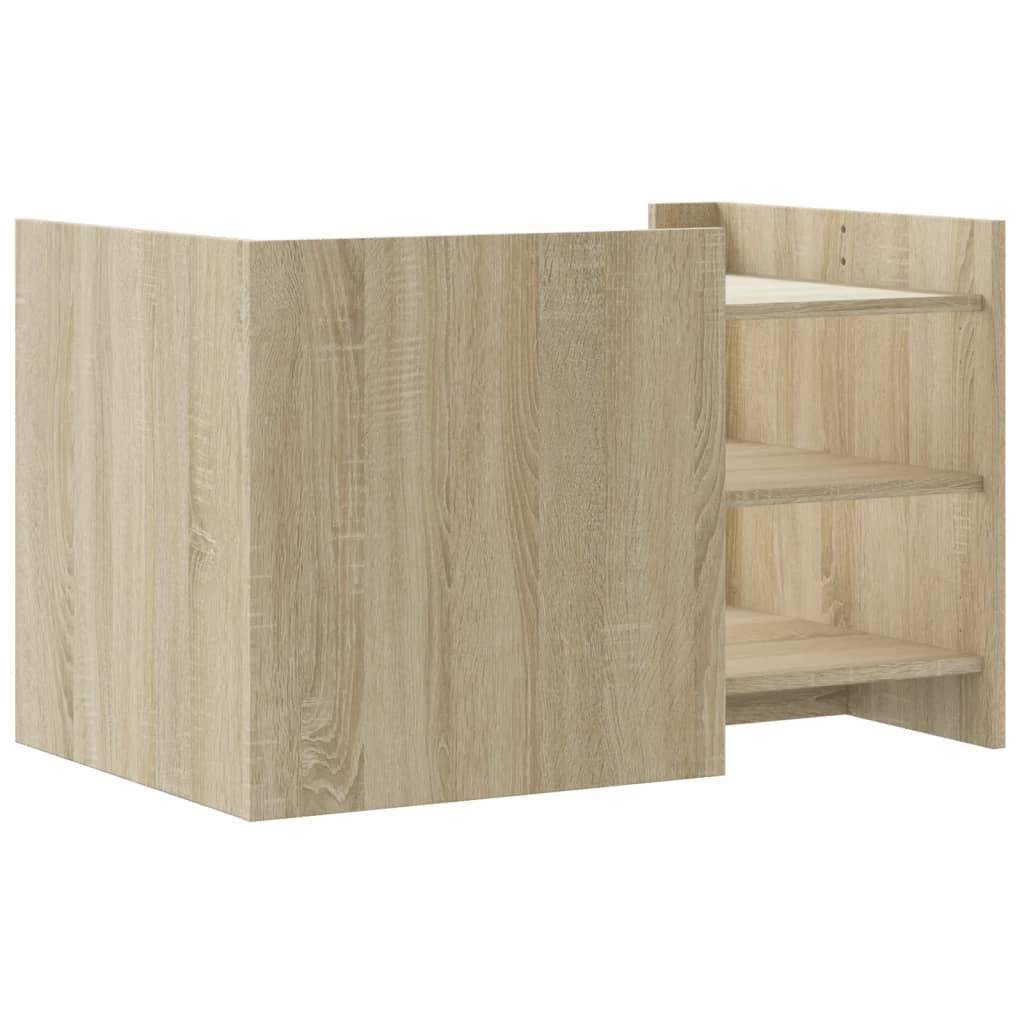 vidaXL Mesa de centro madera de ingeniería roble Sonoma 80x50x50 cm