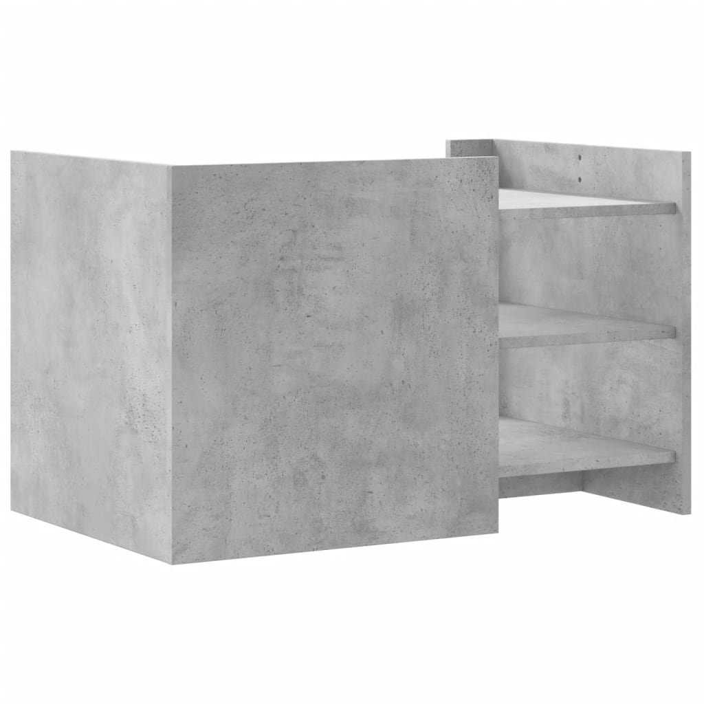 vidaXL Mesa de centro madera de ingeniería gris hormigón 80x50x50 cm