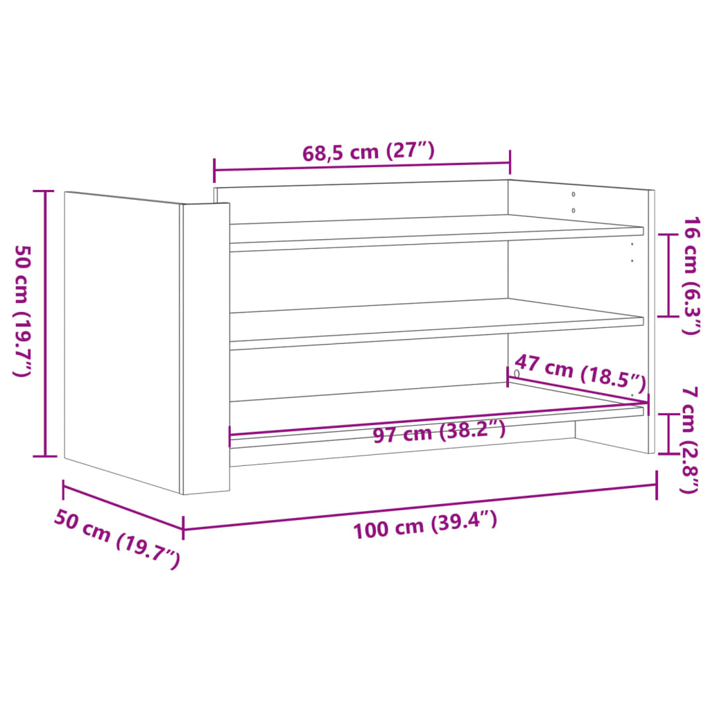 vidaXL Mesa de centro de madera de ingeniería blanca 100x50x50 cm