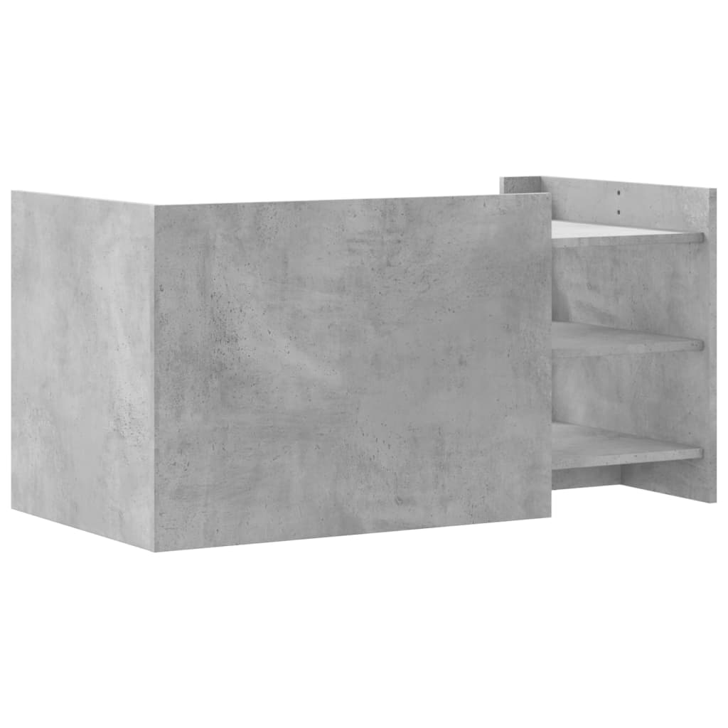 vidaXL Mesa de centro madera de ingeniería gris hormigón 100x50x50 cm