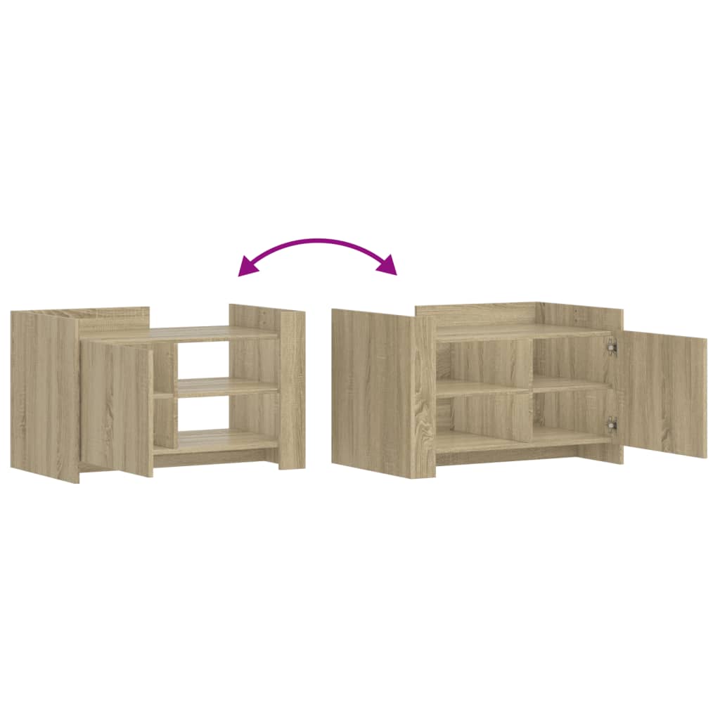 vidaXL Mesa de centro madera de ingeniería roble Sonoma 80x50x50 cm