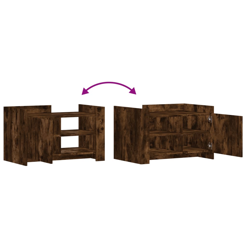 vidaXL Mesa de centro madera de ingeniería roble ahumado 80x50x50 cm