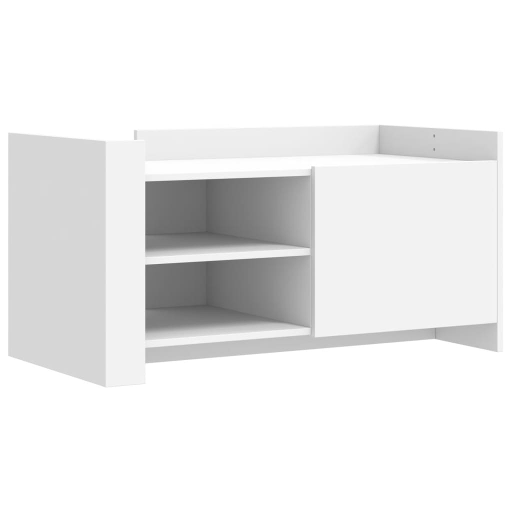 vidaXL Mesa de centro de madera de ingeniería blanca 100x50x50 cm