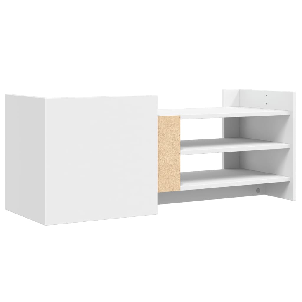 vidaXL Mueble para TV madera contrachapada blanco 100x35x40 cm