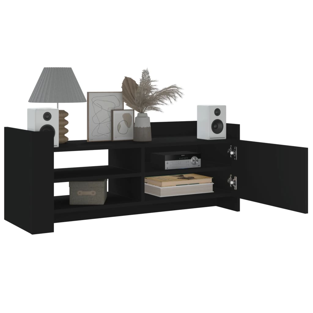 vidaXL Mueble para TV madera contrachapada negra 100x35x40 cm