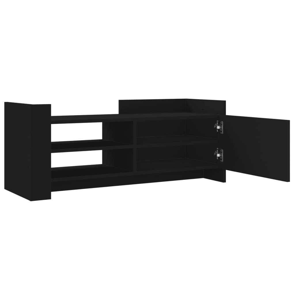 vidaXL Mueble para TV madera contrachapada negra 100x35x40 cm