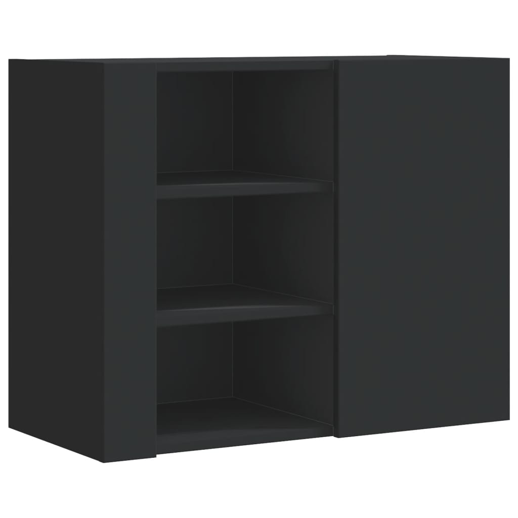 vidaXL Armario de pared madera de ingeniería negro 75x35x60 cm