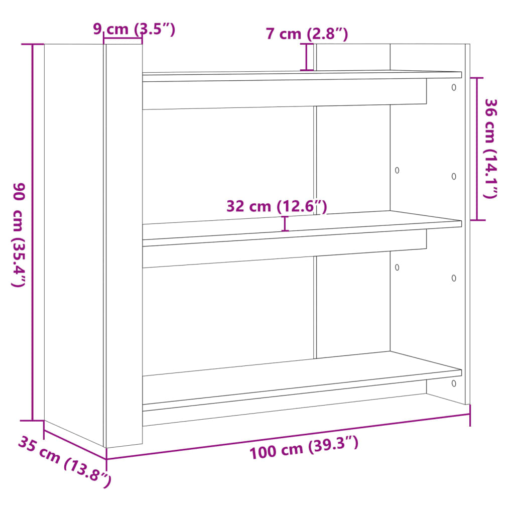 vidaXL Mesa consola de madera de ingeniería blanca 100x35x90 cm