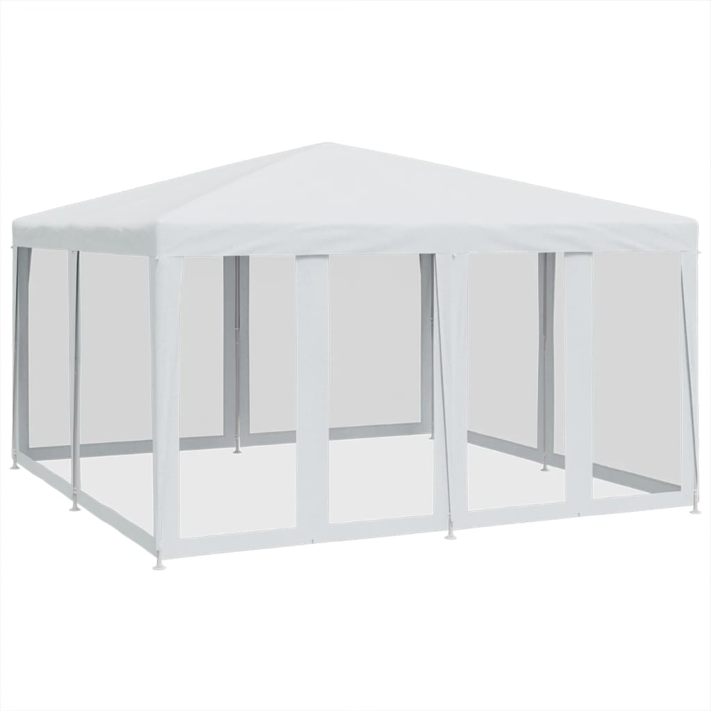 vidaXL Carpa para fiestas con 8 paredes de malla HDPE blanco 4x4 m