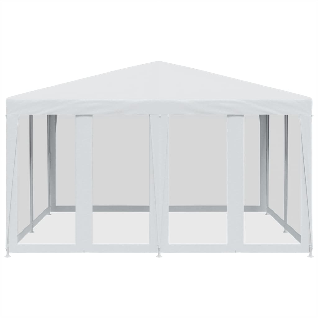 vidaXL Carpa para fiestas con 8 paredes de malla HDPE blanco 4x4 m