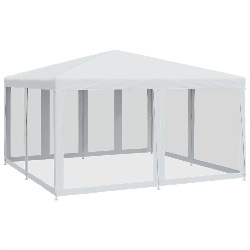 vidaXL Carpa para fiestas con 8 paredes de malla HDPE blanco 4x4 m