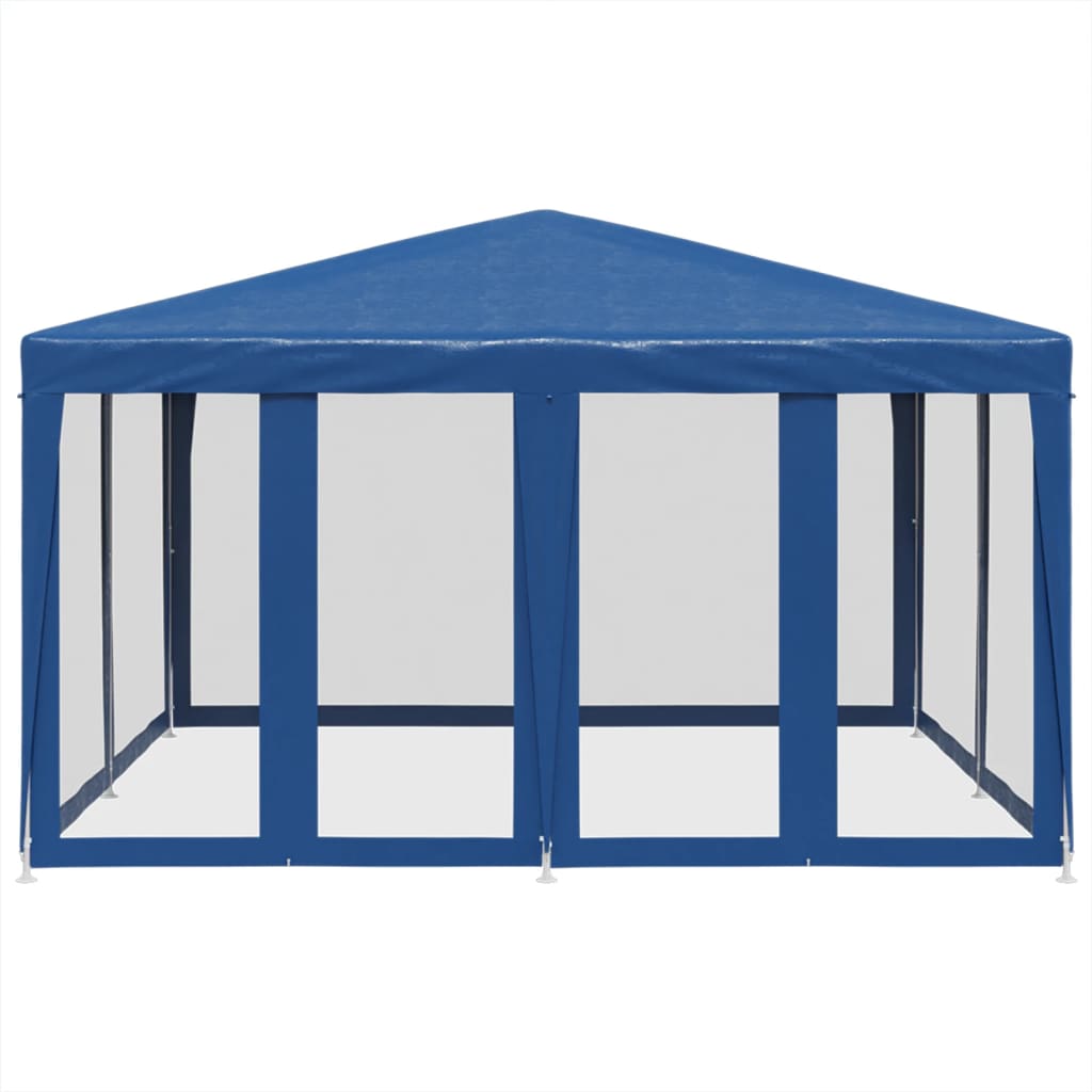 vidaXL Carpa para fiestas con 8 paredes de malla HDPE azul 4x4 m