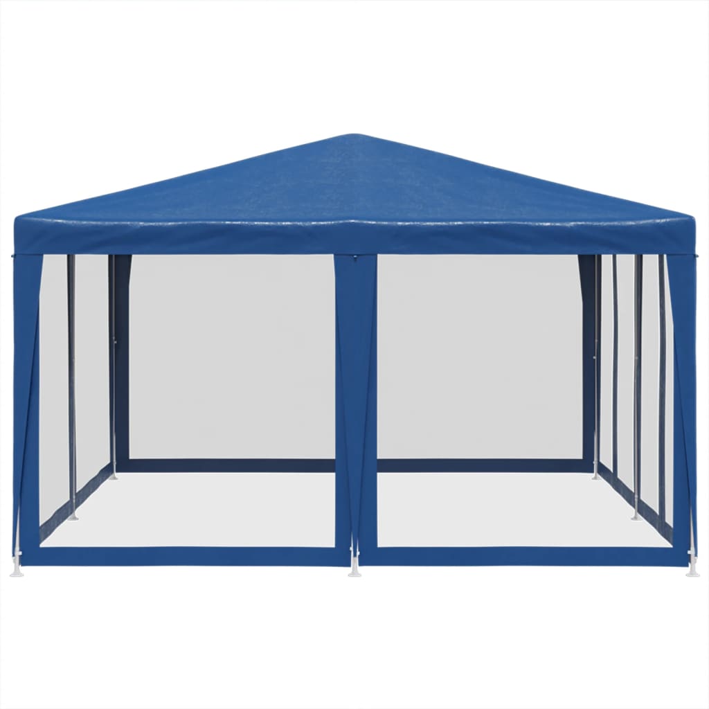 vidaXL Carpa para fiestas con 8 paredes de malla HDPE azul 4x4 m