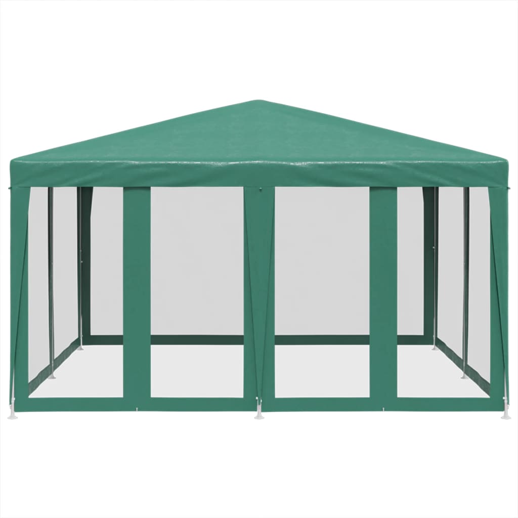 vidaXL Carpa para fiestas con 8 paredes de malla HDPE verde 4x4 m