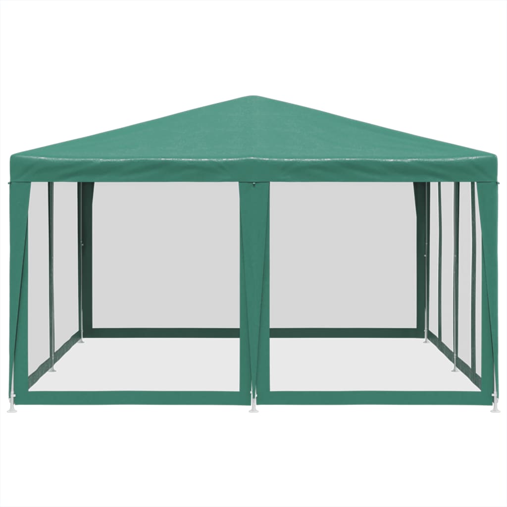 vidaXL Carpa para fiestas con 8 paredes de malla HDPE verde 4x4 m