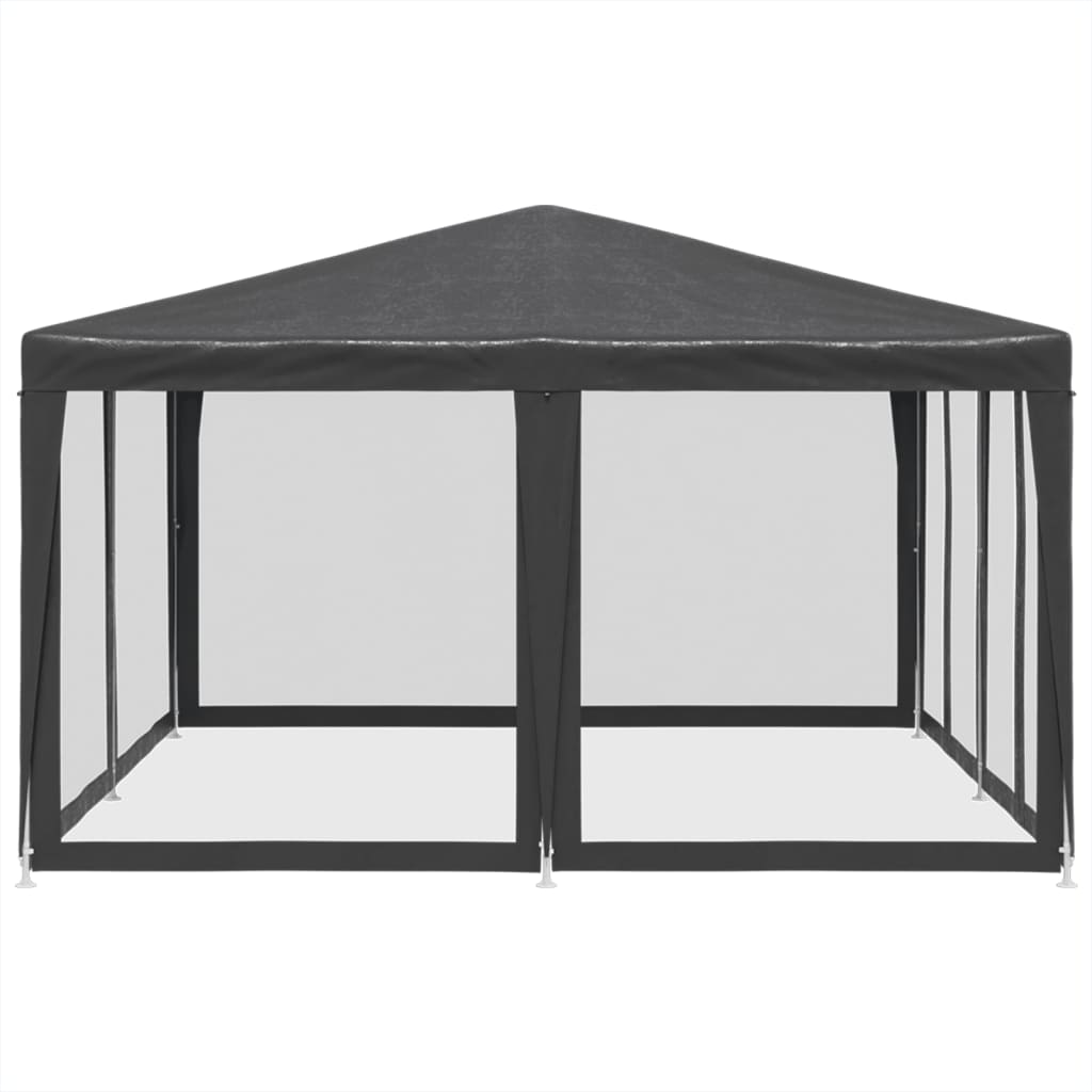 vidaXL Carpa para fiestas 8 paredes de malla HDPE gris antracita 4x4 m