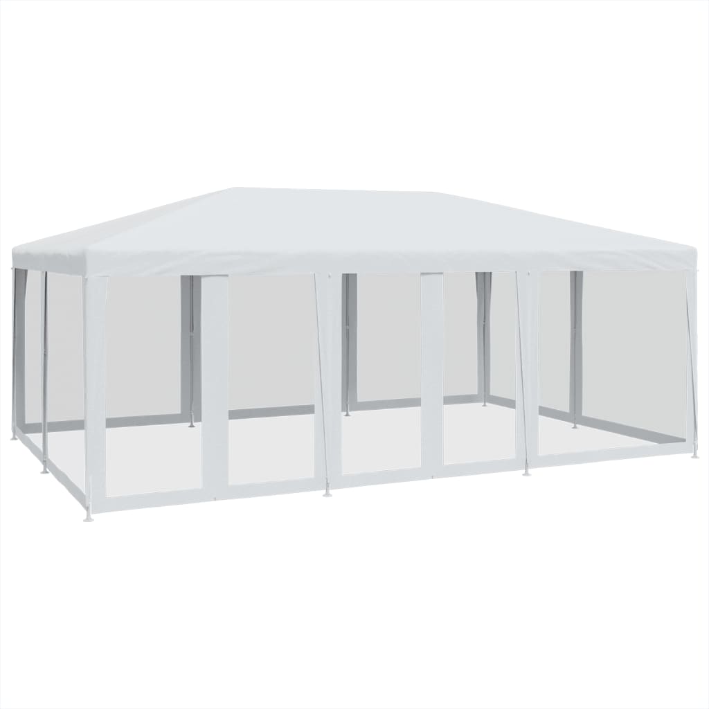 vidaXL Carpa para fiestas con 10 paredes de malla HDPE blanco 6x4 m