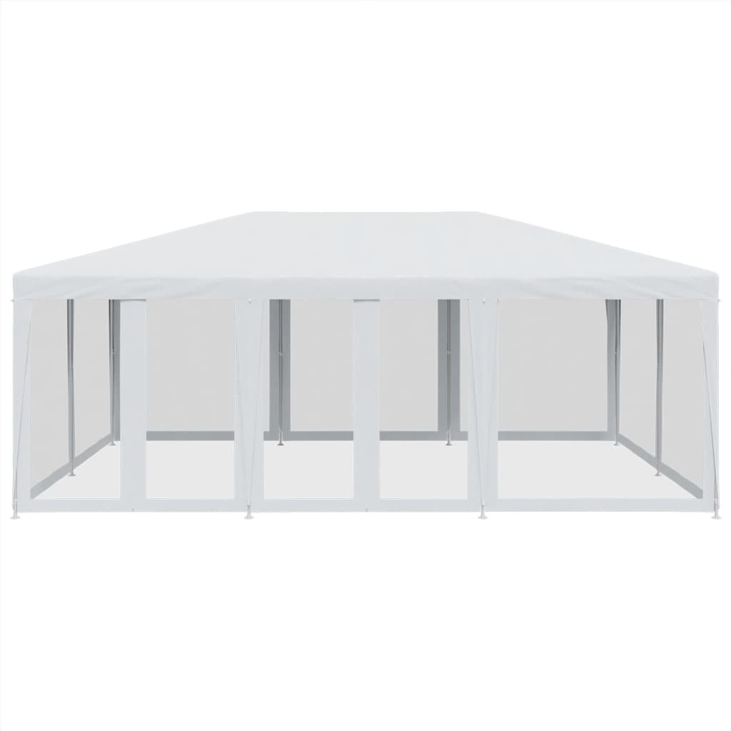 vidaXL Carpa para fiestas con 10 paredes de malla HDPE blanco 6x4 m