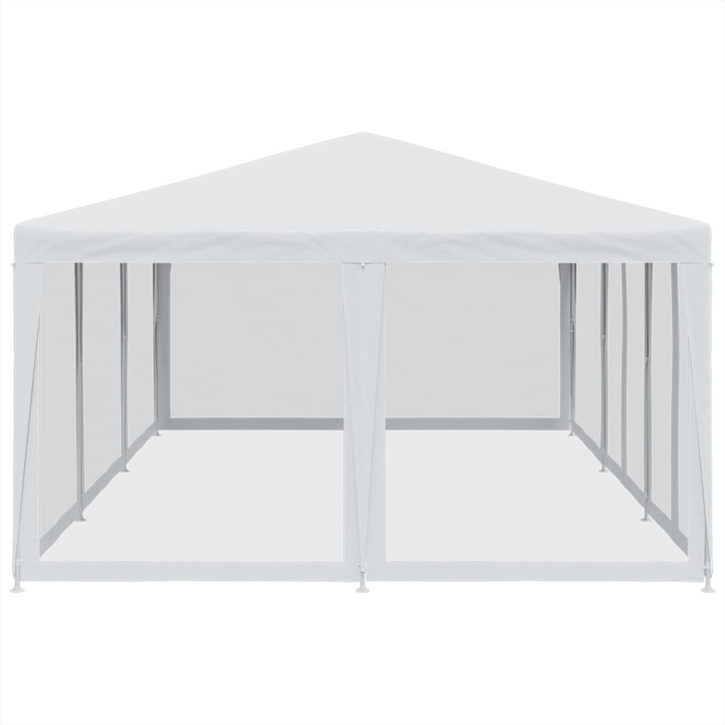 vidaXL Carpa para fiestas con 10 paredes de malla HDPE blanco 6x4 m