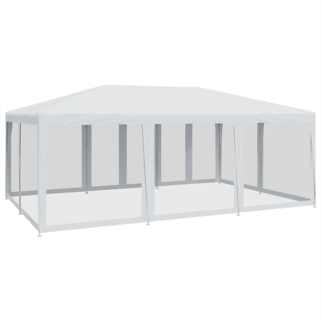 vidaXL Carpa para fiestas con 10 paredes de malla HDPE blanco 6x4 m