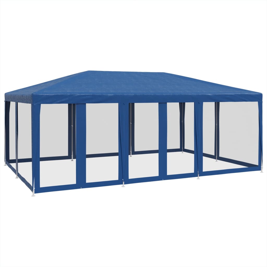 vidaXL Carpa para fiestas con 10 paredes de malla HDPE azul 6x4 m