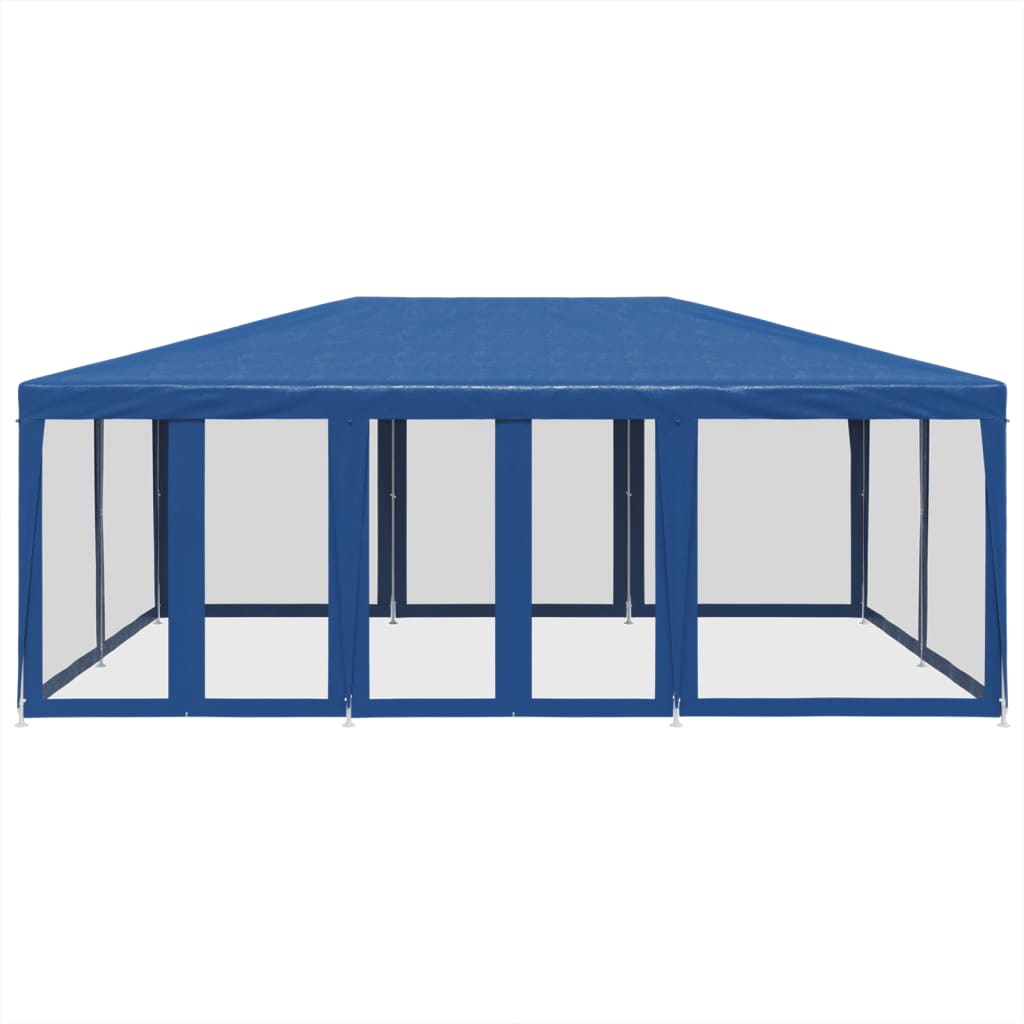 vidaXL Carpa para fiestas con 10 paredes de malla HDPE azul 6x4 m