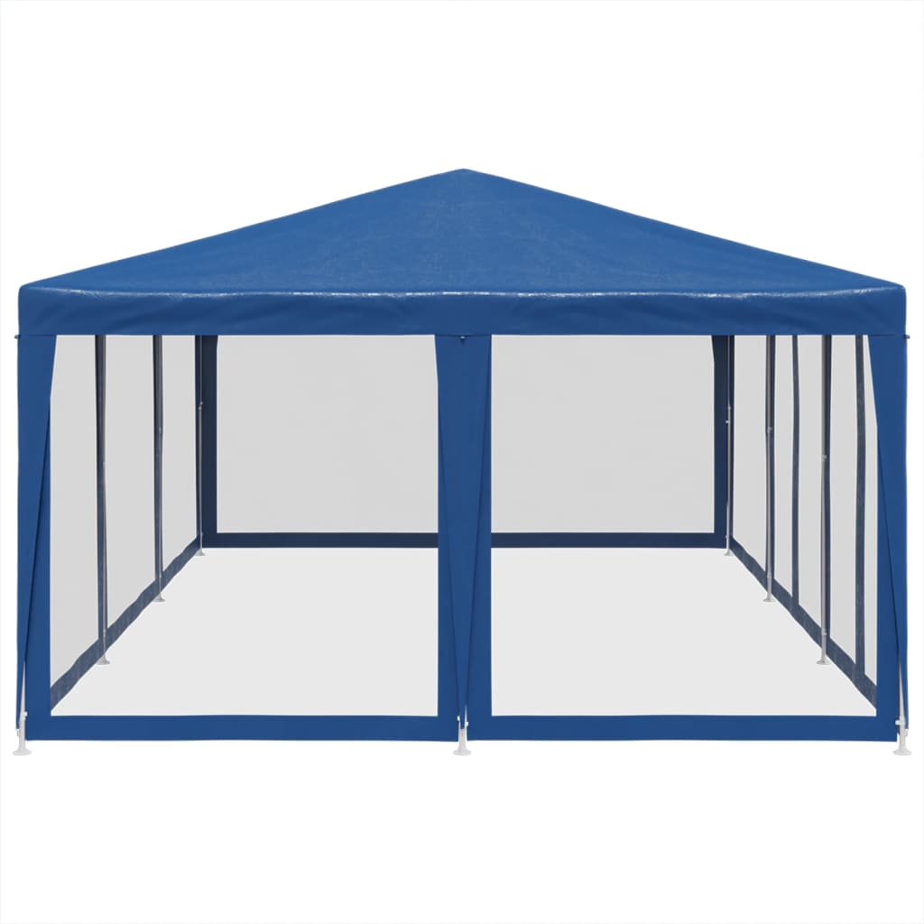 vidaXL Carpa para fiestas con 10 paredes de malla HDPE azul 6x4 m