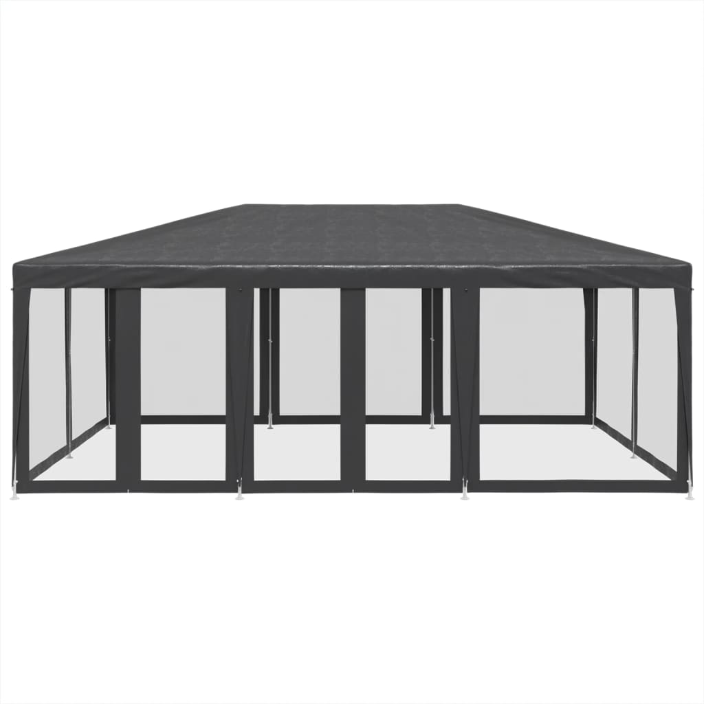 vidaXL Carpa para fiestas 10 paredes de malla HDPE gris antracita 6x4m