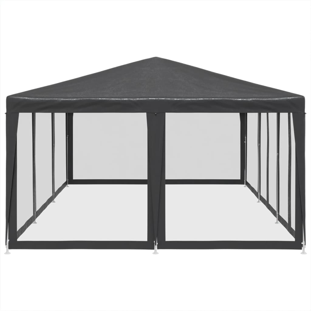 vidaXL Carpa para fiestas 10 paredes de malla HDPE gris antracita 6x4m