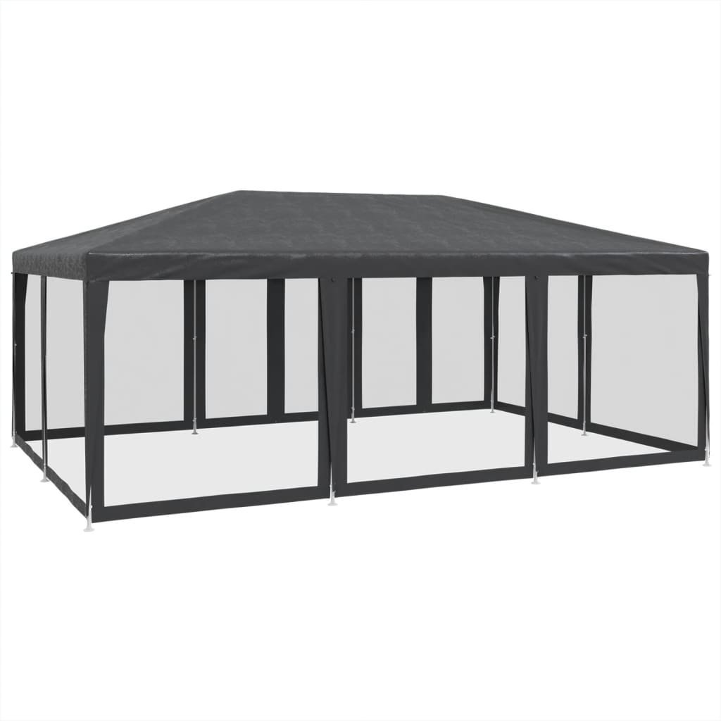 vidaXL Carpa para fiestas 10 paredes de malla HDPE gris antracita 6x4m