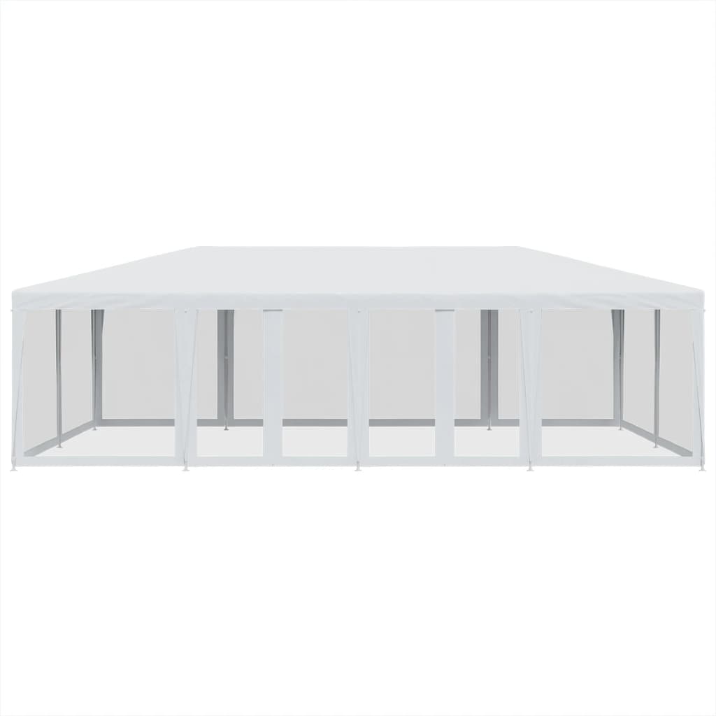 vidaXL Carpa para fiestas con 12 paredes de malla HDPE blanco 8x4 m